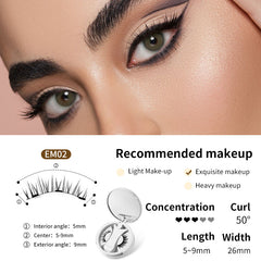 Magnetic False Eyelashes Set with Applicator